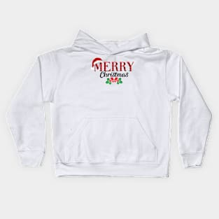 Red Buffalo Plaid Merry Christmas Design Kids Hoodie